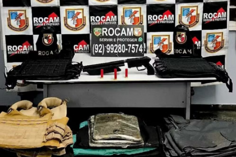 Polícia apreende armas, munições e coletes à prova de balas em Manaus